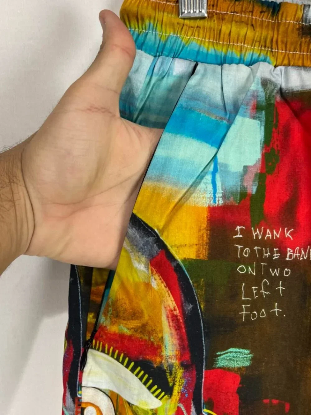 NWT Tango Hotel Self Portrait Mens Multi Abstract Art Swim Trunks Sz Small